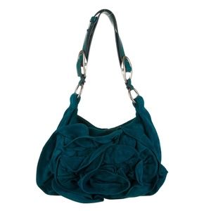 YSL RIVE GAUCHE TEAL SUEDE NADJA MINI BAG